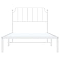 thumbnail image 6 of vidaXL Twin XL Metal Bed Frame with Headboard, Sturdy Steel, White, No Mattress, 6 of 9