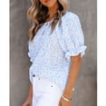 thumbnail image 3 of Blusa con estampado floral y mangas abullonadas, blusa con estampado floral para mujer, camiseta con estampado floral para mujer, blusas con estampado floral para mujer, calidad superior, 3 of 4