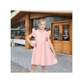 thumbnail image 2 of Sunny Fashion Girls Dress Blush Button Front Swiss Dot Ruffle Cap Sleeve V Neck Wedding Summer Casual 6 Years, 2 of 7