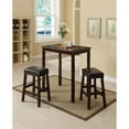 thumbnail image 1 of 36 x 22 x 32 in. Wood & Marble Counter Height Set, 3 Piece - Brown, 1 of 1