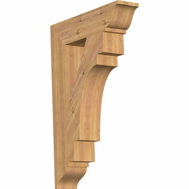 Ekena Millwork 6"W x 18"D x 18"H Merced Arts & Crafts Rough Sawn Bracket, Western Red Cedar