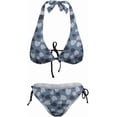 thumbnail image 4 of SKQIT Women Two Piece Bikini Swimsuit Sexy Bathing Suits Halter Triangle Tops String Bikini Sets, 4 of 6