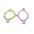 thumbnail image 2 of Fiudx Liquidación de ahorros de verano Pulsera elástica con cuentas de amor para hombre y mujer, con imán, 2 of 7