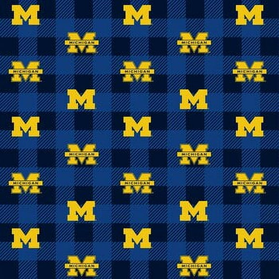 Michigan Buffalo Plaid Fleece Fabric, by the yard