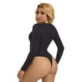 thumbnail image 2 of MANIFIQUE Tummy Control Thong Bodysuit Long Sleeve Shapewear for Women 2024 Shirt Tops, 2 of 4