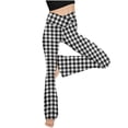 thumbnail image 1 of asdoklhq Yoga Pants for Women,Flare Plaid Pants High Waisted Workout Leggings Stretchy Tummy Control Bootcut Yoga Pants, 1 of 4