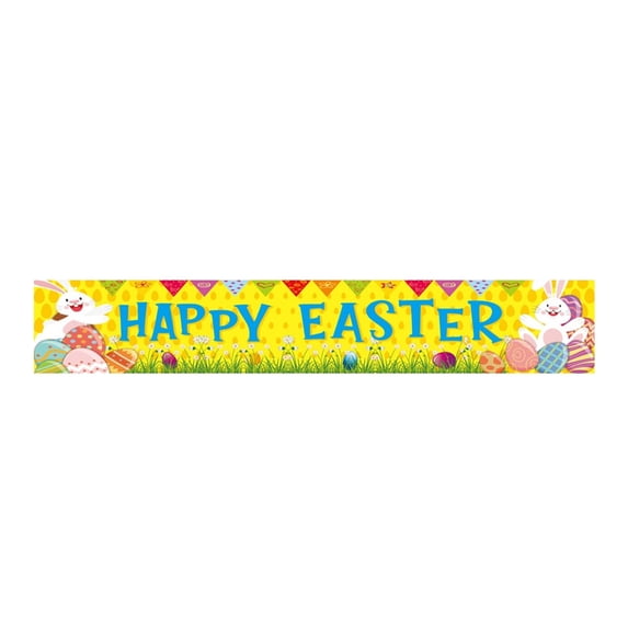 Clearance!SDJMa Happy Easter Banners, Welcome Spring Easter Themed Party Banner, Lawn Sign Backdrop Banner for Indoor Outdoor Easter Party Supplies