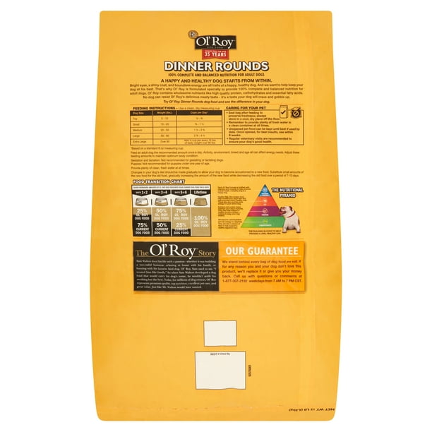 Ol' Roy Dinner Rounds Dog Food, 15 lb Walmart Business Supplies