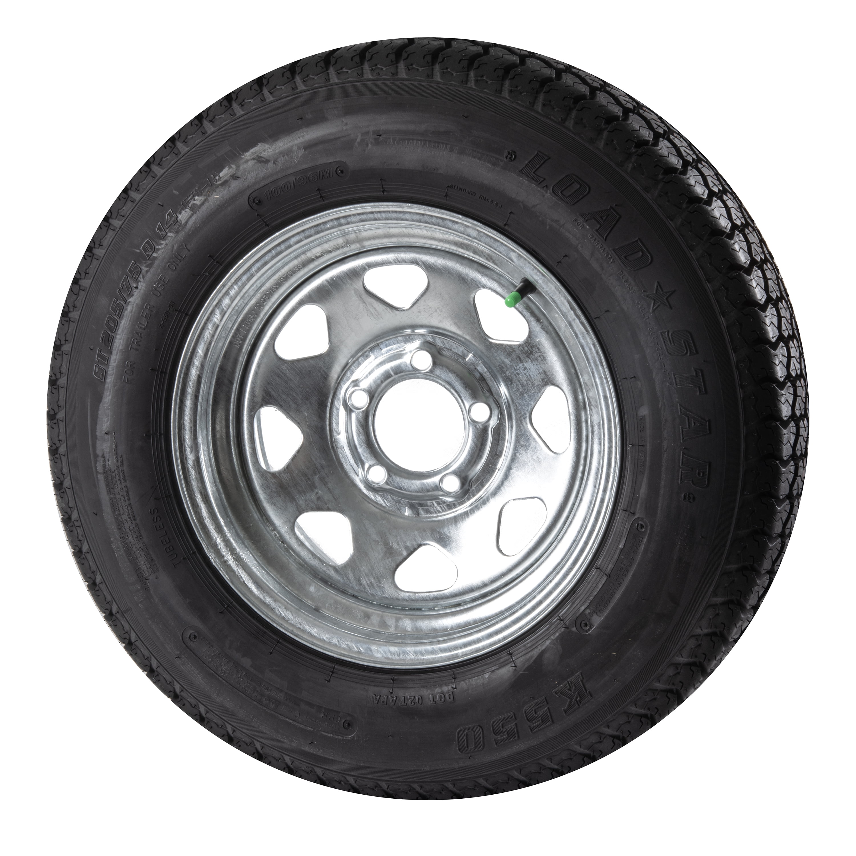 Tredit Load Star 14" 5 Hole Galvanized Trailer Tire (Nitrogen) 205/75D14 C