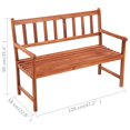 thumbnail image 4 of Banco de patio VidaXL, diseño rústico de madera de acacia, 120 cm, con cojín, 4 of 9