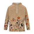 thumbnail image 3 of Hsovts Men Halloween Pumpkin Ghost All Over Print Hoodie, Gradient Brown Long Sleeve Drawstring Hooded Sweatshirt with Kangaroo Pocket Brown L, 3 of 5