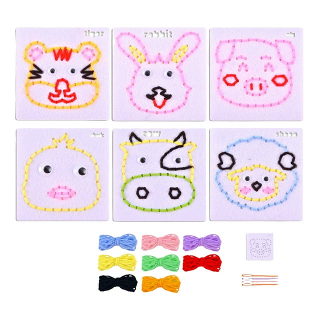 Xingzhi 6pcs/set Children S Sewing Kit Creative Thread Boards For Learning And Play Interactive Educational pet