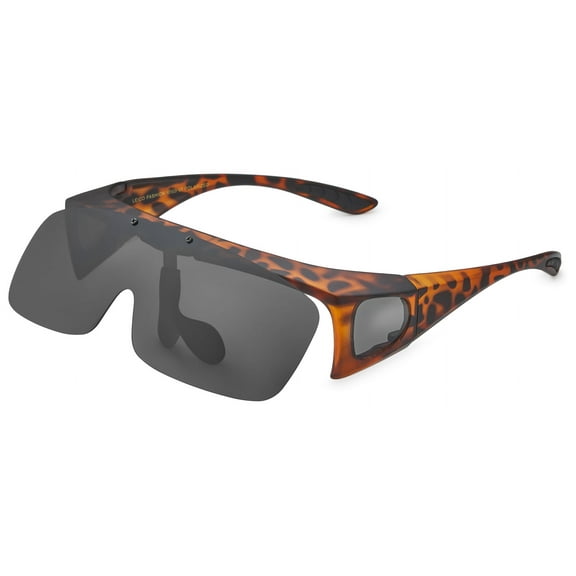 Polarized Sunglasses Fit Over Prescription Glasses for Men Women Flip Up Shield Lens Driving Shades