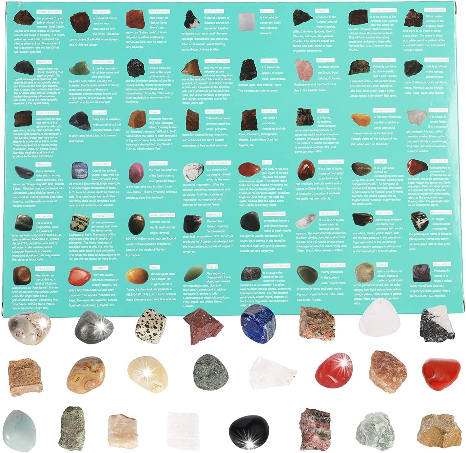 TOPCHANCES Christmas Advent Calendar, 2022 Rocks 24 Days Natural Crystal Gemstone Stone Minerals, Christmas Countdown Calendar for Boys, Girls, Kids, Adults, Christmas Party Favor Gifts, Purple