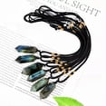 thumbnail image 6 of K-KED Natural Colorful Labradorite Quartz Reiki Pendant Crystal Obelisk Wand Necklace, 6 of 9