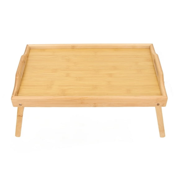Serving Laptop with Folding Legs, Breakfast Tray Anti Tipping Built in Handle for Reading