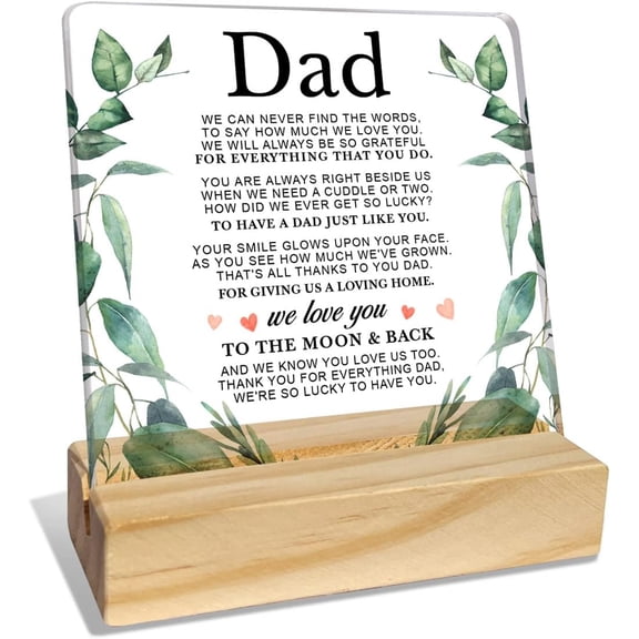 Dad Gifts from Daughter Son Kids, Dad Birthday Fathers Day Christmas Day Gifts for Father, Best Dad Ever Gifts, Thank You Gifts for Dad, We Will Always Be So Grateful, Desk Acrylic Decor