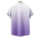 thumbnail image 5 of Mens Casual de Manga Corta Botón Abajo Camisas Gira Cuello Gradación Blusa de Impresión, Suelto Ajuste Poliéster Camisa de Verano, Lavado a Mano Casual, 5 of 6