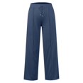 thumbnail image 4 of Women's High Waist Wide Leg Sweatpants Loose Fit Casual Soft Lounge Trousers by Yigetop Blue XL, 4 of 5