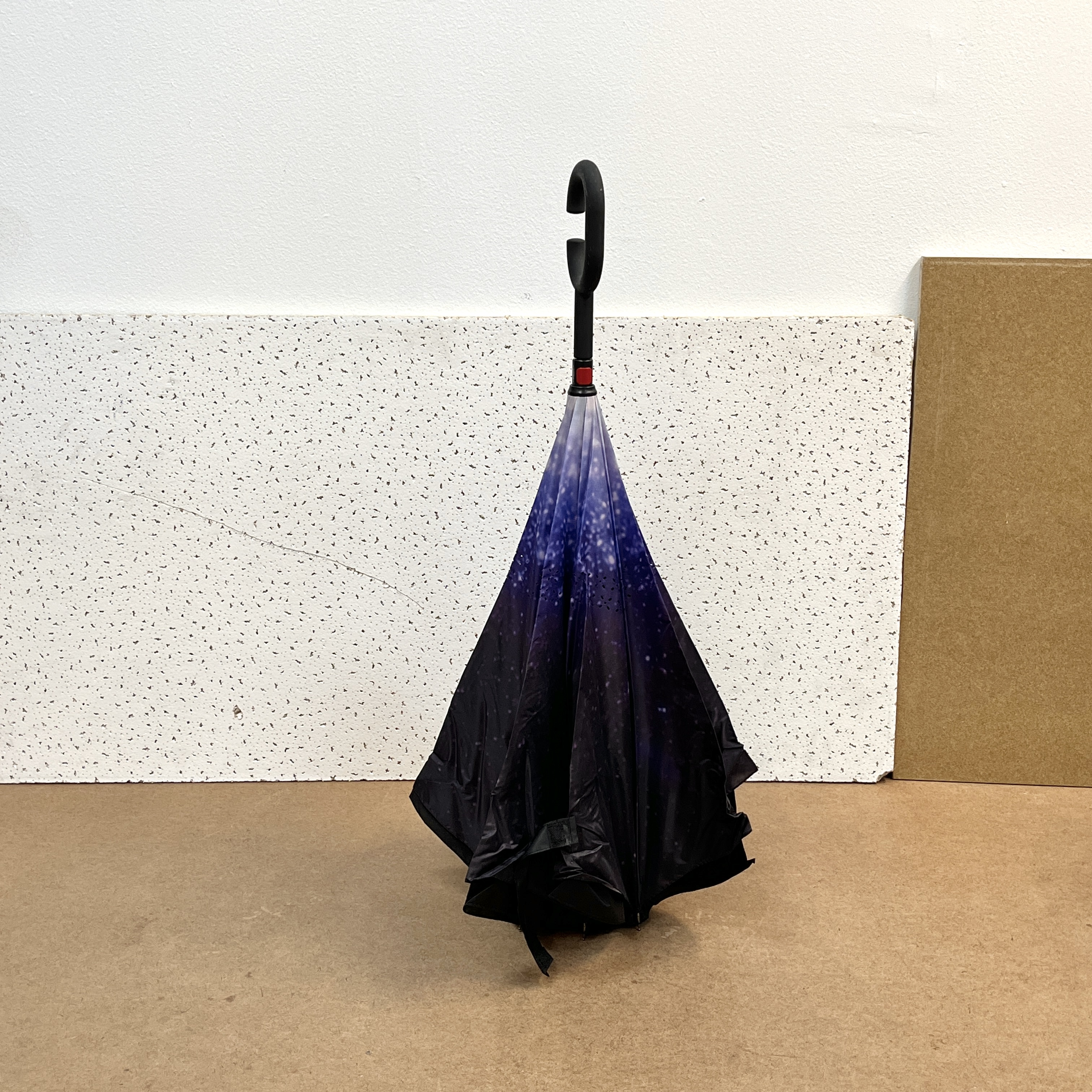 Extra Large Inverted Reverse Umbrella, Windproof & Waterproof C- Shaped Handle, Starry Night