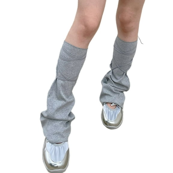 Solid Color Flared Leg Warmers with Removable Tie Stretch Leg Covers for Women