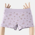 thumbnail image 2 of LNWUY Women's Solid Color Soft High Waisted Underwear Boxer Briefs Breathable Cute Printed Underwear Purple L, 2 of 8