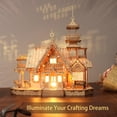thumbnail image 4 of Puzzle de madera 3D KWASVLYA Vintage Villa con luces LED, 4 of 9