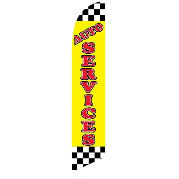 Auto Services Feather Banner Swooper Flag -No Wind Required- Replacement FLAG ONLY