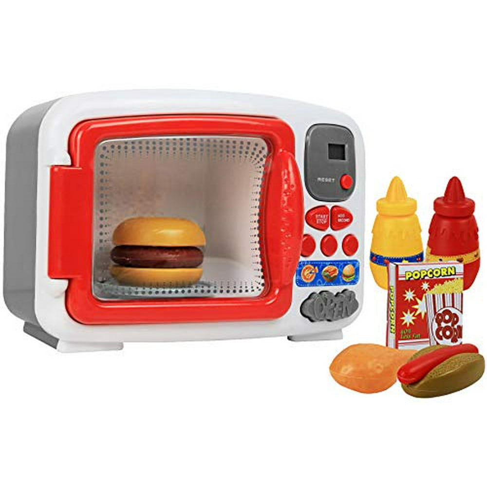 Pretend Play Toy Microwave for Kids with Food Electronic Kitchen Toys