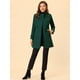 thumbnail image 3 of Abrigo de invierno con bolsillos inclinados con doble botonadura y cuello alto para mujer Verde oscuro XS, 3 of 6