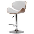 thumbnail image 2 of WyndenHall  Avondale Mid Century Modern Bentwood Adjustable Swivel Bar Stool - 20.9 W x 20.5 D x 45.3 H White Chrome Finish,Wood Finish Chrome,Faux, 2 of 4