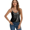 thumbnail image 5 of VIDUSSA Women's Tank Tops Fashion Glitter Party Strappy Sleeveless Tank Shirt Sparkle Shimmer Cami Black XXL, 5 of 6