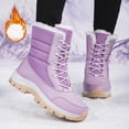 thumbnail image 2 of EHQJNJ Fuzzy Boots Snow Boots for Women Earlde Women Snow Boots Fashionable New Pattern Solid Color Simple Thickened Warmth Autumn and Winter Lace up Comfortable, 2 of 9