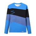 thumbnail image 5 of IROINID en Solde T-Shirt à Manches Longues en Polyester pour Femmes Confortable Dames Col Rond Hauts Amples T-Shirts Imprimés Blouse, Bleu, 5 of 5