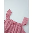 thumbnail image 4 of Mom and Daughter Matching Outfits Plaid Ruffle Sleeve Tops and Shorts Set, 4 of 8