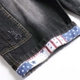 thumbnail image 3 of Jeans Shorts For Men Zipper Elastic Slim Casual Denim Shorts Play Wrap Ripped Mid-length Pants Summer Denim Cargo Shorts Black, 3 of 7