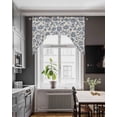 thumbnail image 3 of Light Blue Floral Swag Valances for Windows, Small Curtains Drapes, Rustic Vintage Flowers Botanical Spring Kitchen Window Curtains Over Sink Window Treatment Valance for Bedroom/Bathroom 56"x36", 3 of 5