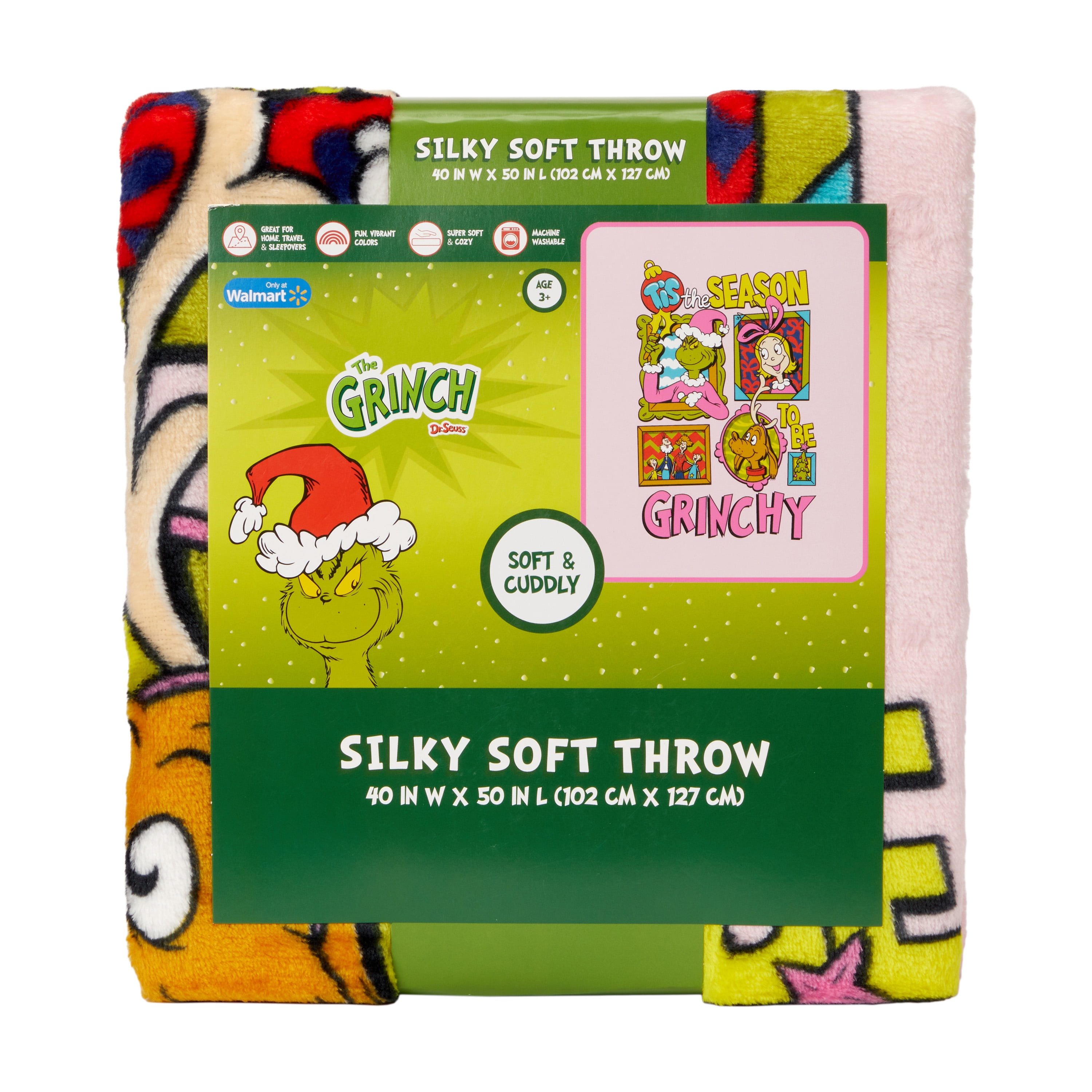 Grinch Kids Pink Silky Soft Throw Blanket, 40x50