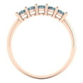 thumbnail image 5 of 0.35 ctw Wedding Band for Women - 18K Rose Gold Blue Moissanite Stackable Eternity Ring, 5 of 6