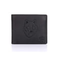 thumbnail image 1 of Cartera Karla Hanson de piel con bloqueo RFID, diseño de lobo negro, para hombre, 1 of 4