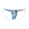 thumbnail image 5 of KHONTS Thongs for Men Soft Comfy Underwear Lace Mesh Breathable Briefs Blue M, 5 of 5