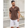 thumbnail image 3 of COOFANDY Mens Dress Shirts Casual Button Down Plaid Shirt Short Sleeve Summer Shirts, 3 of 6