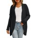 thumbnail image 1 of Suéter con Capucha para Mujer Abrigo Moda Frente Abierto Tejido Irregular Color Puro Cárdigan Informal para Mujer para Otoño Invierno Mujer Negro XL, 1 of 6