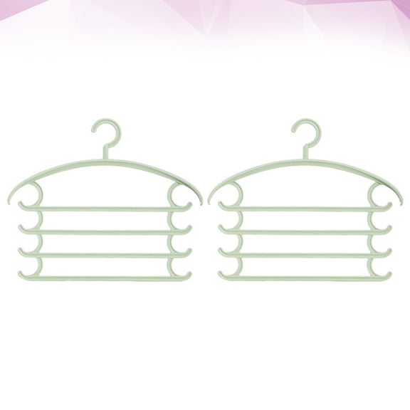 KAKOWELY 2Pcs Clothes Drying Hangers Plastic Light Green Versatile Rack with Rotational Hooks
