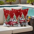 thumbnail image 4 of Christmas Outdoor Waterproof Pillow Covers, Red Truck Xmas Tree Winter Snowflakes Elk Decorative Square Throw Pillowcase Sofa Cushion Sham for Patio/Couch/Chair, 20"x20" 2 Pack, 4 of 8