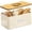 Cream, variant on Bread Box for Countertop – Large Black Metal Bread Bin with Bamboo Cutting Board Lid, Farmhouse Bread Storage Container for Homemade Bread, Baked Goods & Kitchen Counter Organization