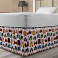 thumbnail image 1 of Cars Bed Skirt, Cartoon Style Vehicles Double Deckers Vans Roadsters Childish Baby Boy Design, Elastic Bedskirt Dust Ruffle Wrap Around for Bedding Decor, 4 Sizes, Multicolor, by Ambesonne, 1 of 2