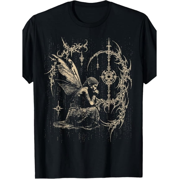 Unisex Gothic Grunge Dark Fantasy Fairy Graphic T-Shirt