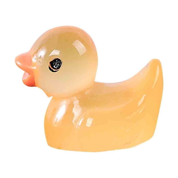 COFEST 100Pcs Miniature Duck Glow In The Dark Ornament Mini Resin Ducks Luminous Tiny Ducks For Dollhouse Garden Decoration Diy Craft Micro Landscape Aquarium Party Decor Orange G