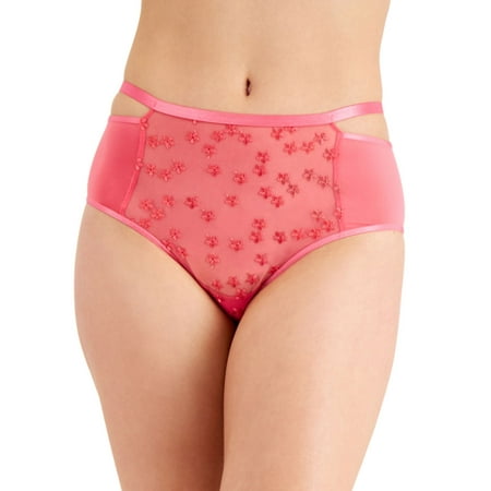 

allbrand365 designer INC International Concepts Womens Sheer Embroidered Daisy High Rise Brief Underwear